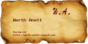 Werth Anett névjegykártya